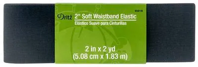 2in Soft Waistband Elastic Black