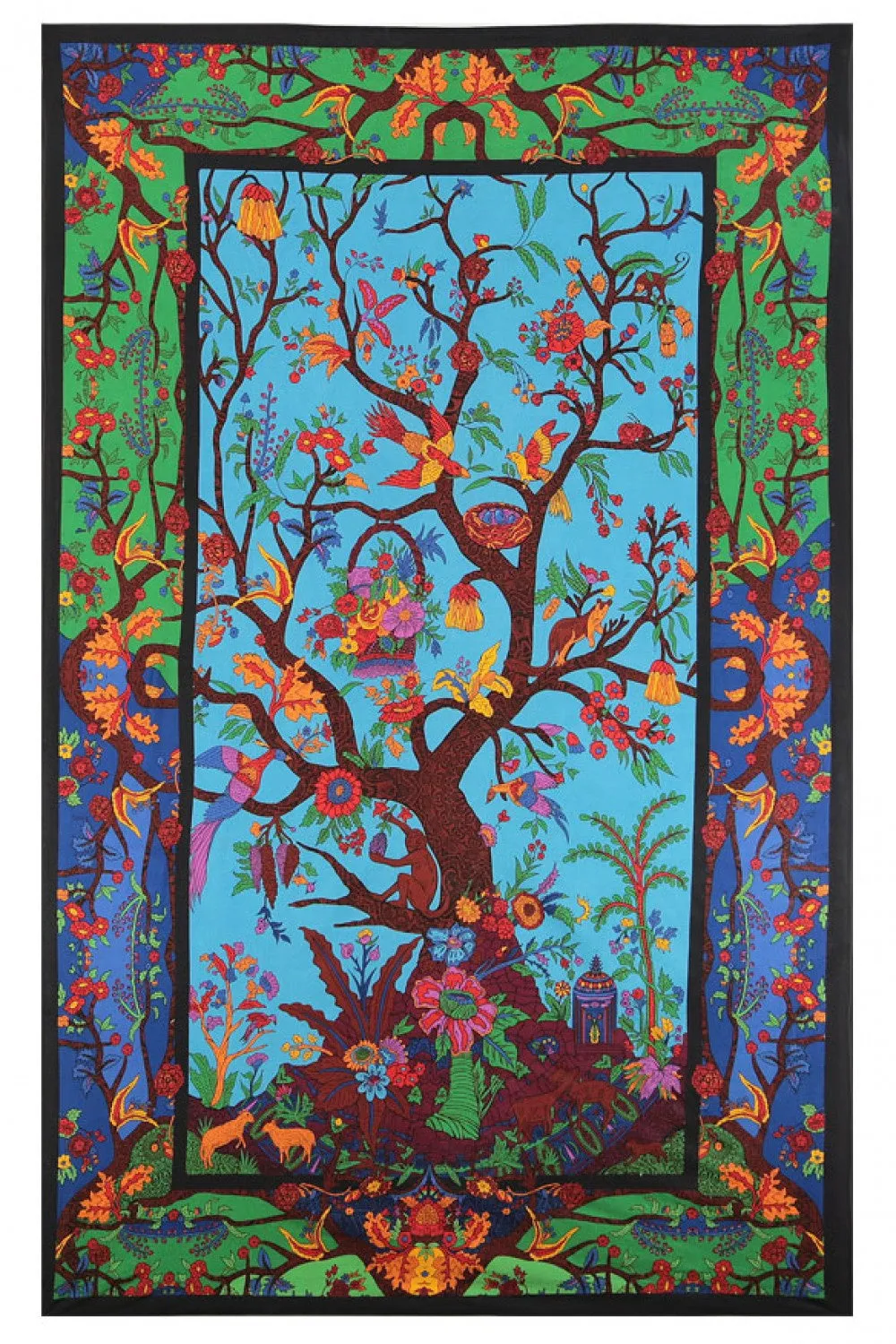 3D Colorful Tree of Life Tapestry 60x90