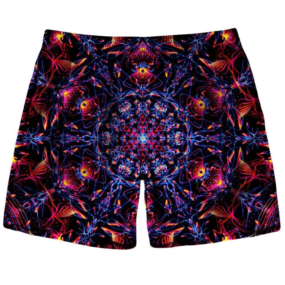 Abstract Design Red Shorts