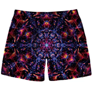 Abstract Design Red Shorts