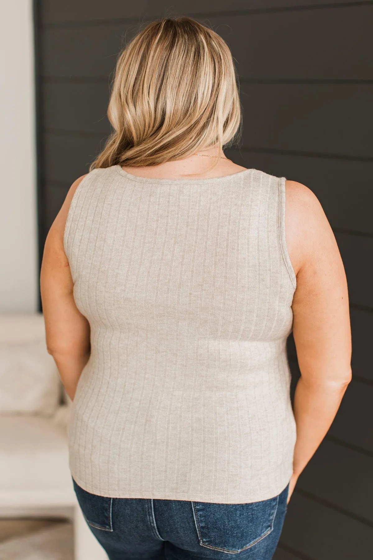 Actions Speak Louder Ribbed Tank Top- Light Mocha