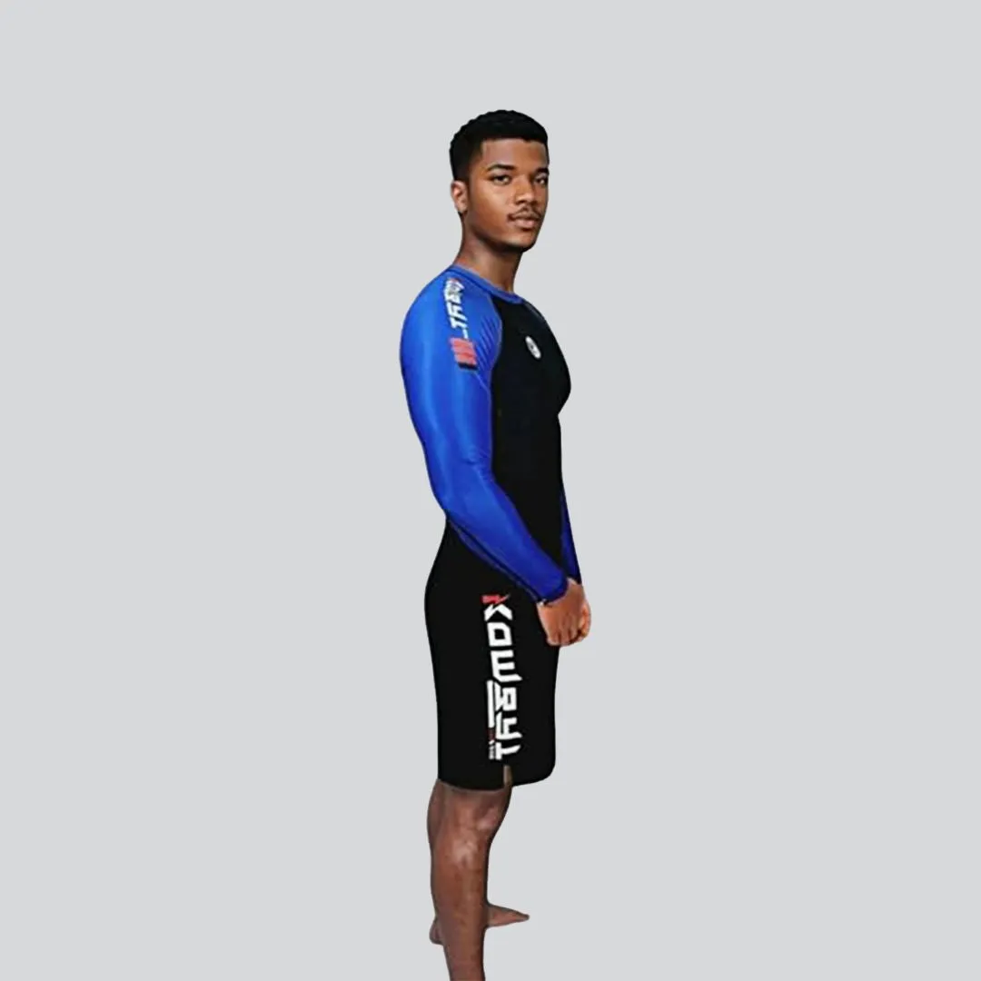 ADULT RASH GUARD F/S PRO RANKED BLK & BLUE