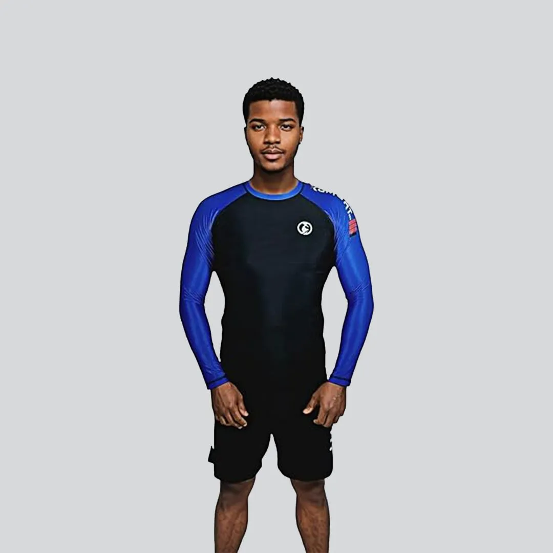 ADULT RASH GUARD F/S PRO RANKED BLK & BLUE