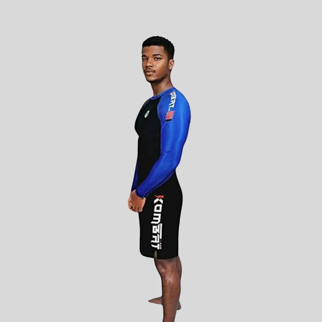 ADULT RASH GUARD F/S PRO RANKED BLK & BLUE