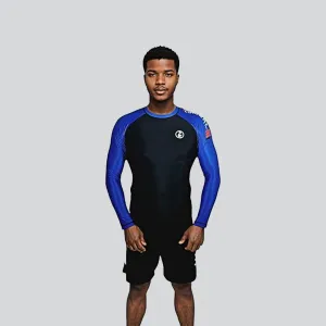 ADULT RASH GUARD F/S PRO RANKED BLK & BLUE