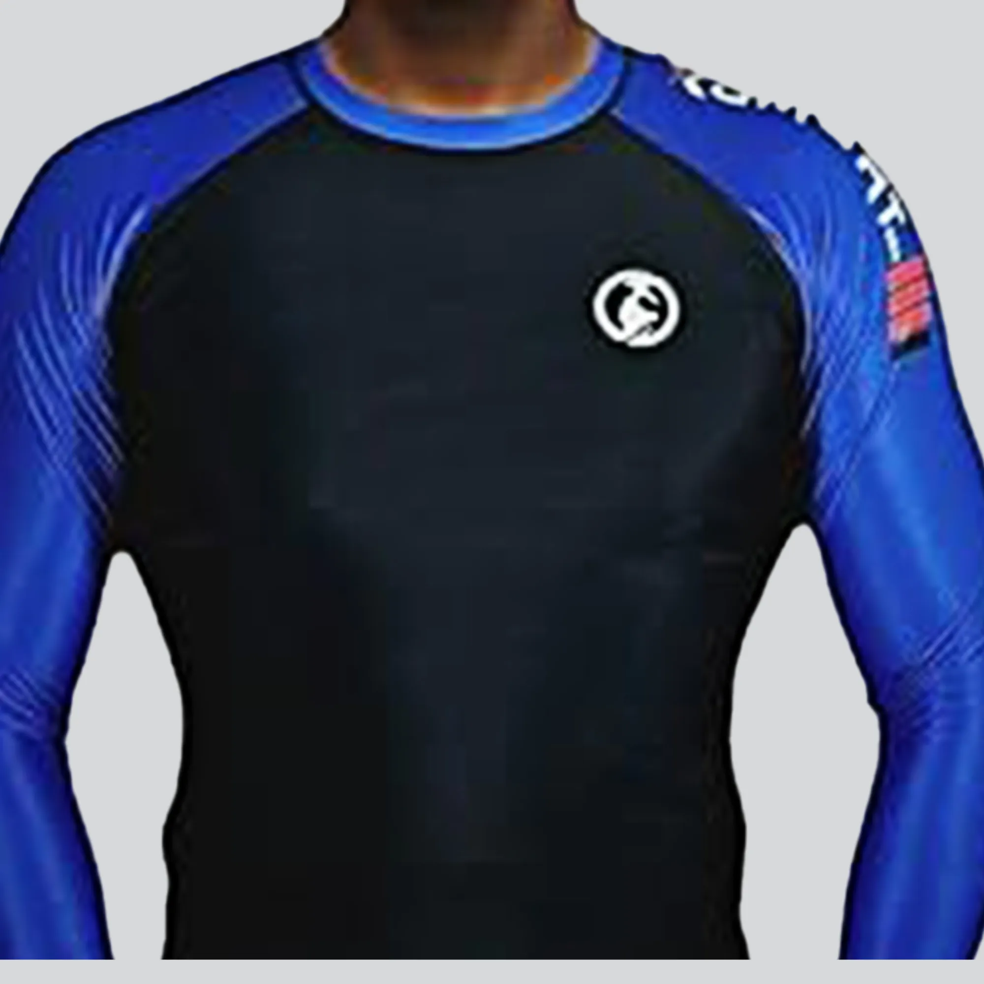ADULT RASH GUARD F/S PRO RANKED BLK & BLUE