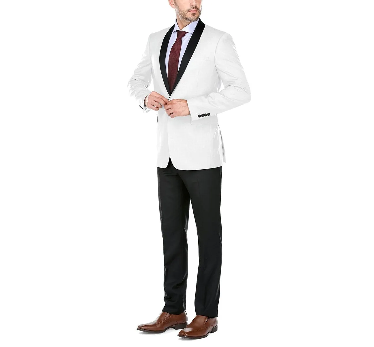 Alessandro Vitello by Renoir 2-Piece Slim Fit Shawl Lapel Tuxedo Suit 201-16