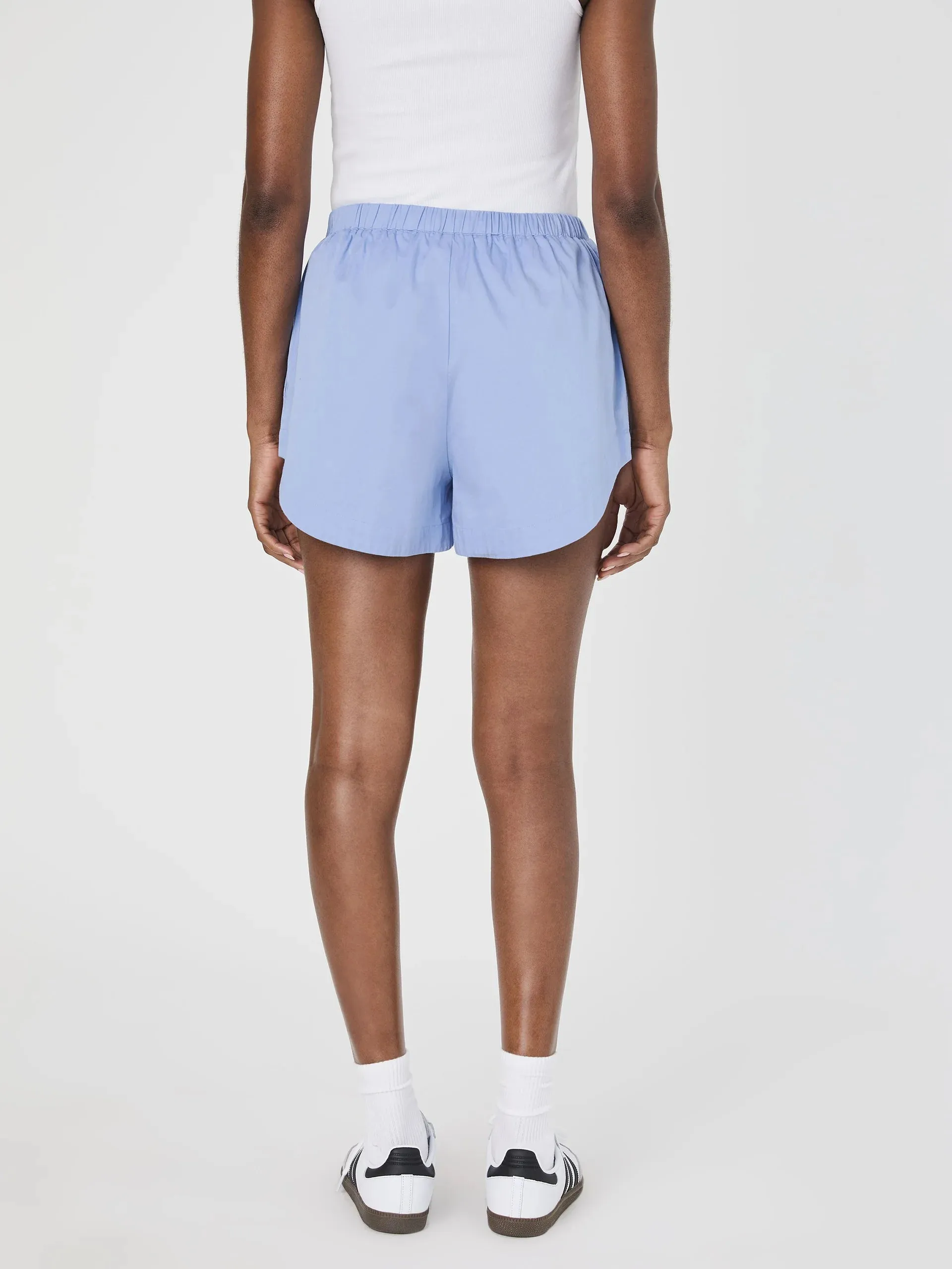 Alexis Cotton Drawstring Shorts in Oxford Blue