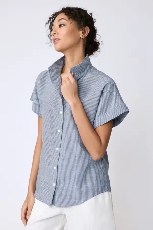 Ali Kimono - Dark Indigo Stripe