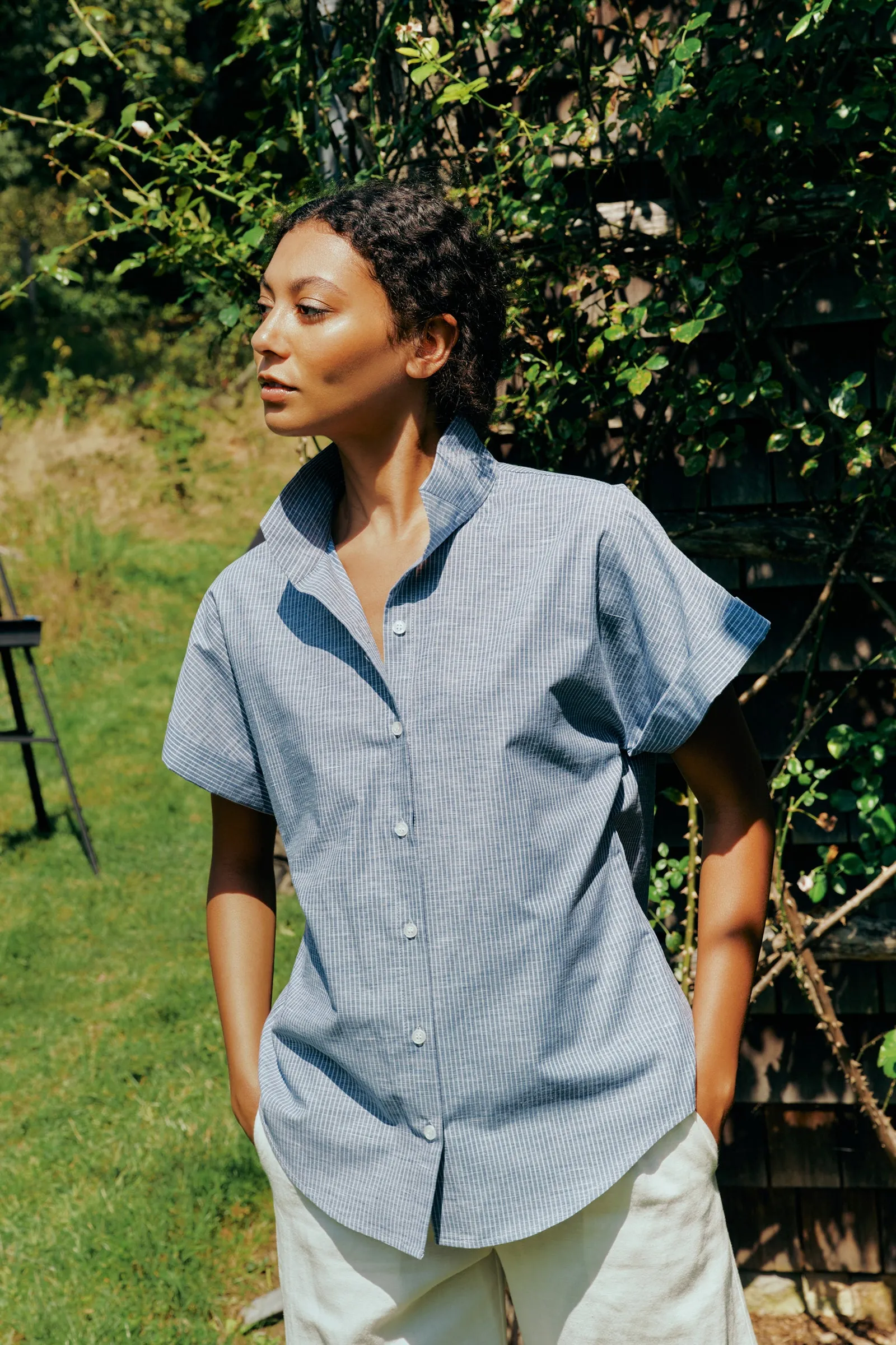 Ali Kimono - Dark Indigo Stripe