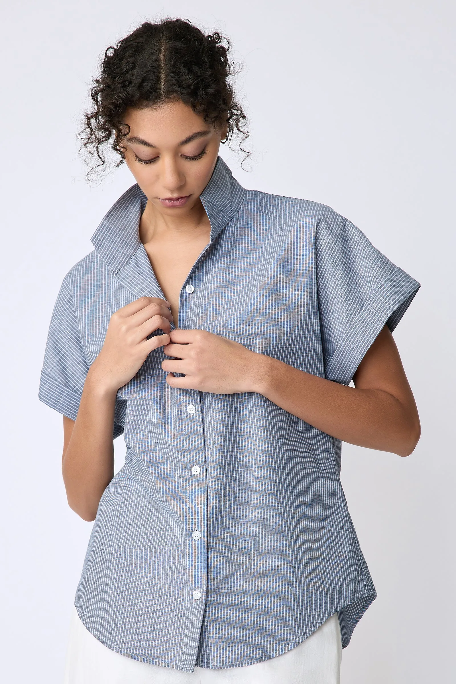Ali Kimono - Dark Indigo Stripe