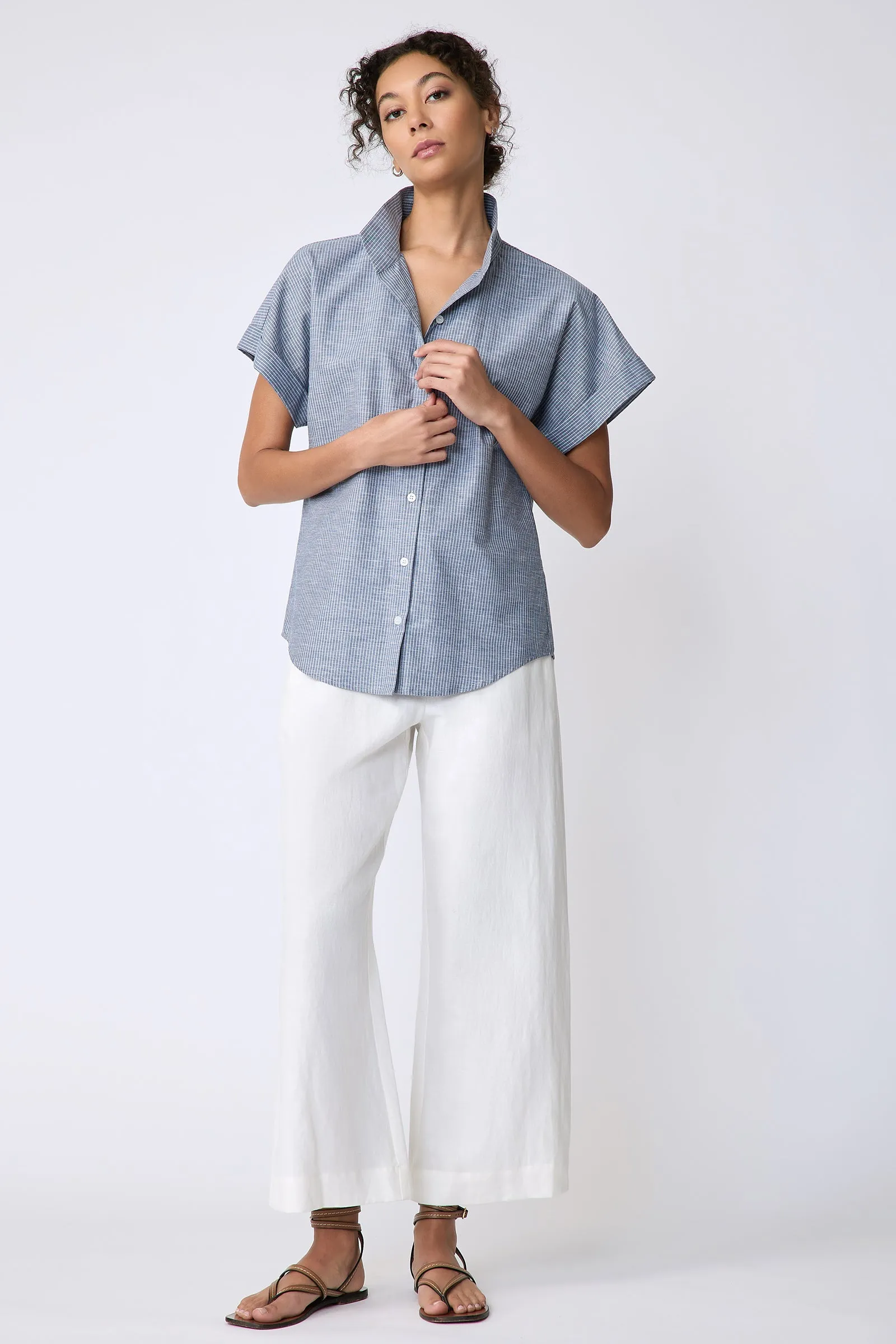 Ali Kimono - Dark Indigo Stripe