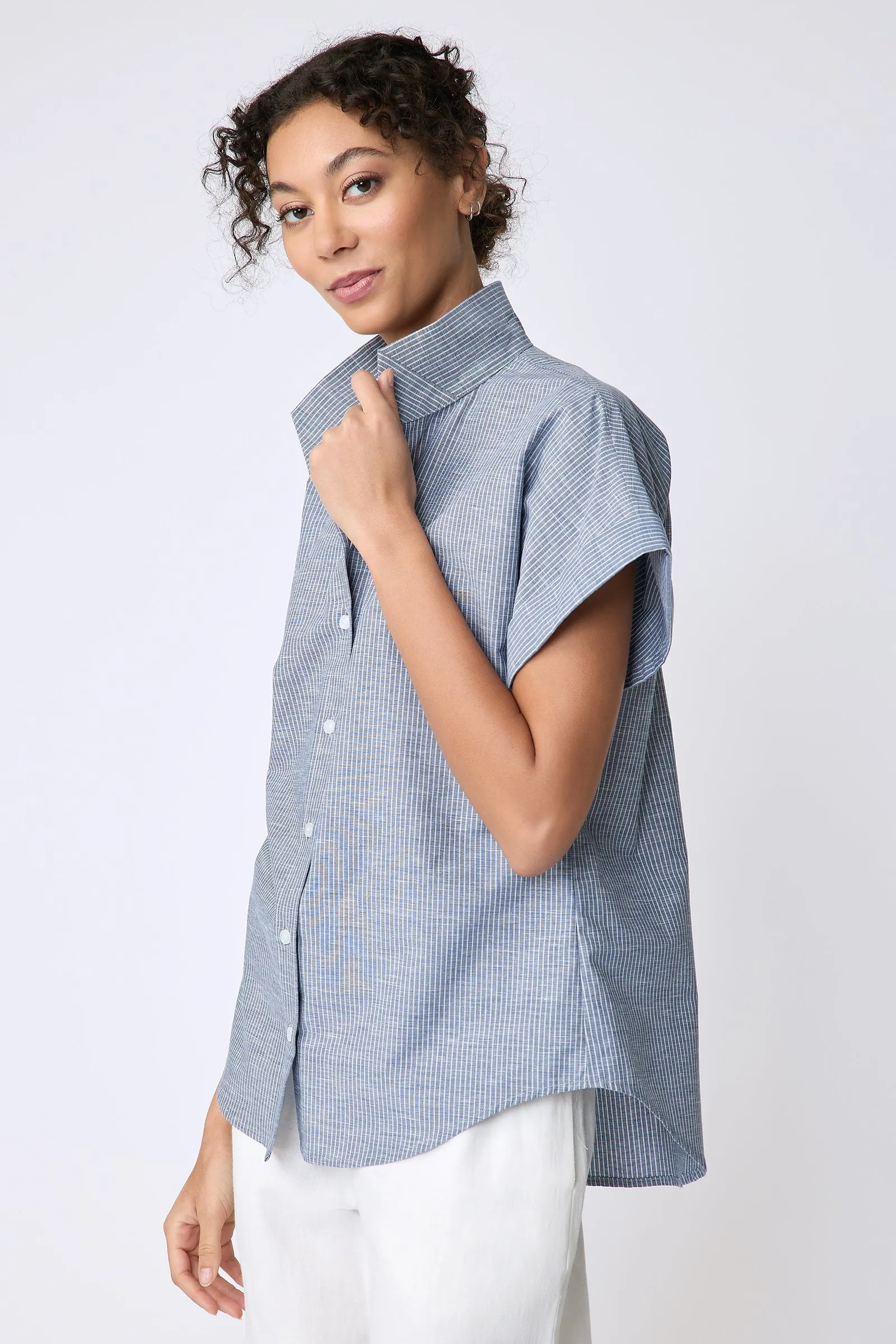 Ali Kimono - Dark Indigo Stripe