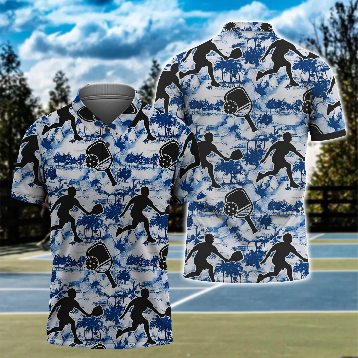 Aloha Pickleball Blue Hibiscus 3D Shirt - QB95