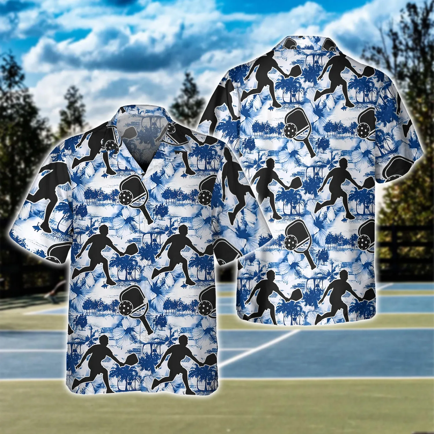 Aloha Pickleball Blue Hibiscus 3D Shirt - QB95