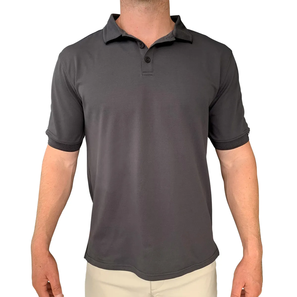 Antibes S/S Tech Polo - Charcoal