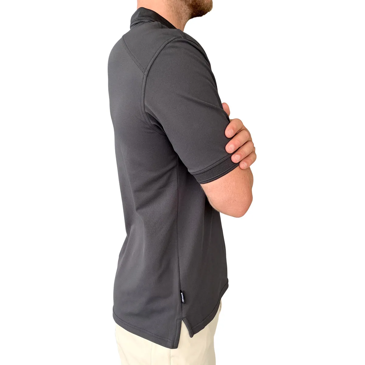 Antibes S/S Tech Polo - Charcoal