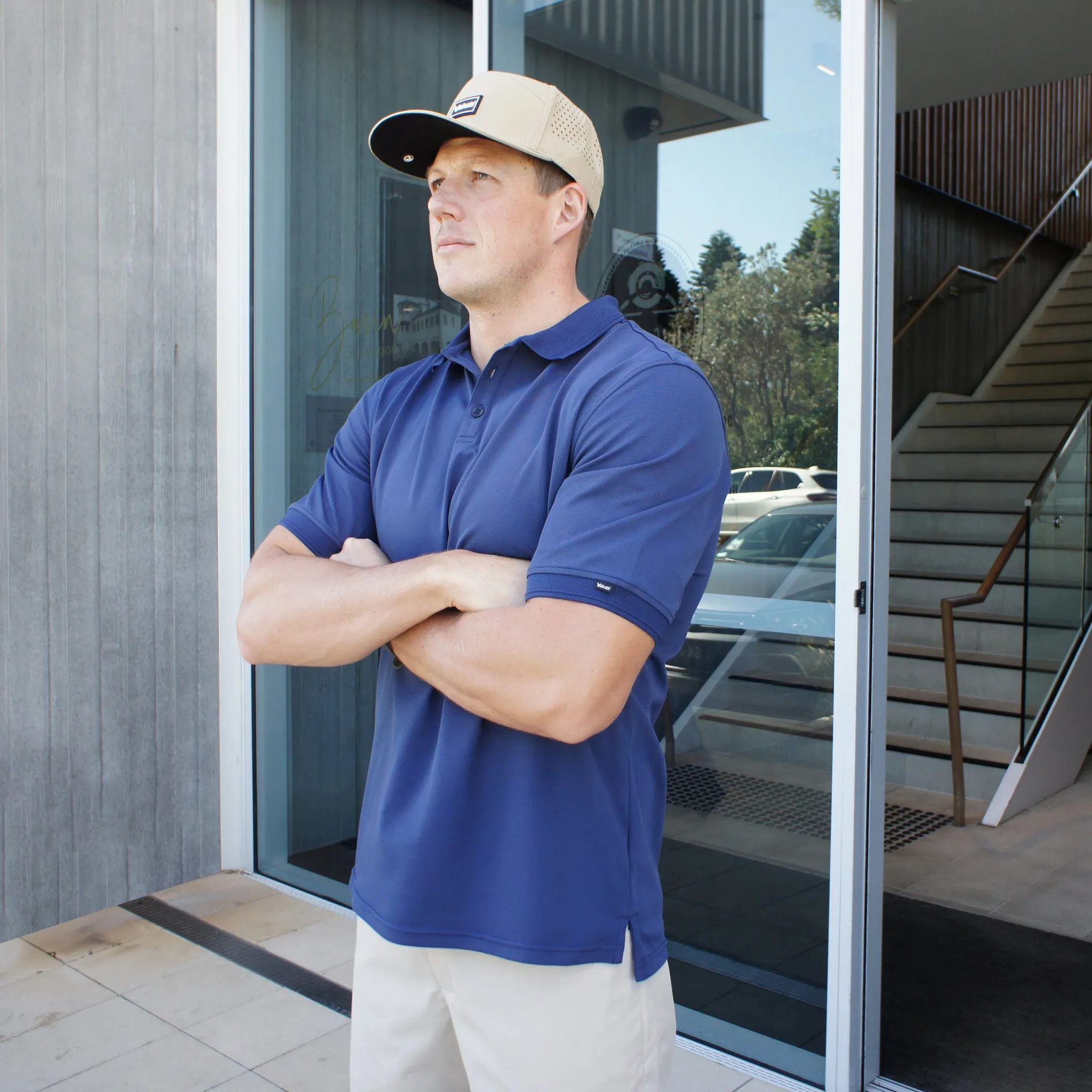 Antibes S/S Tech Polo - Navy