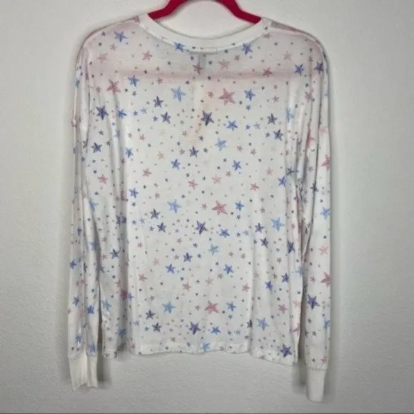 Aqua Lounge Pink/Blue Stars Pajama Shorts Set Size M NWT
