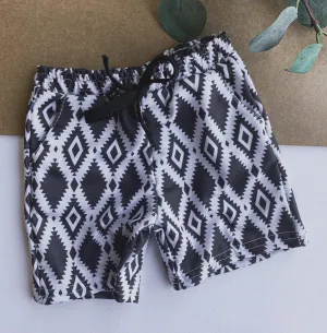 aztec boy shorts - black