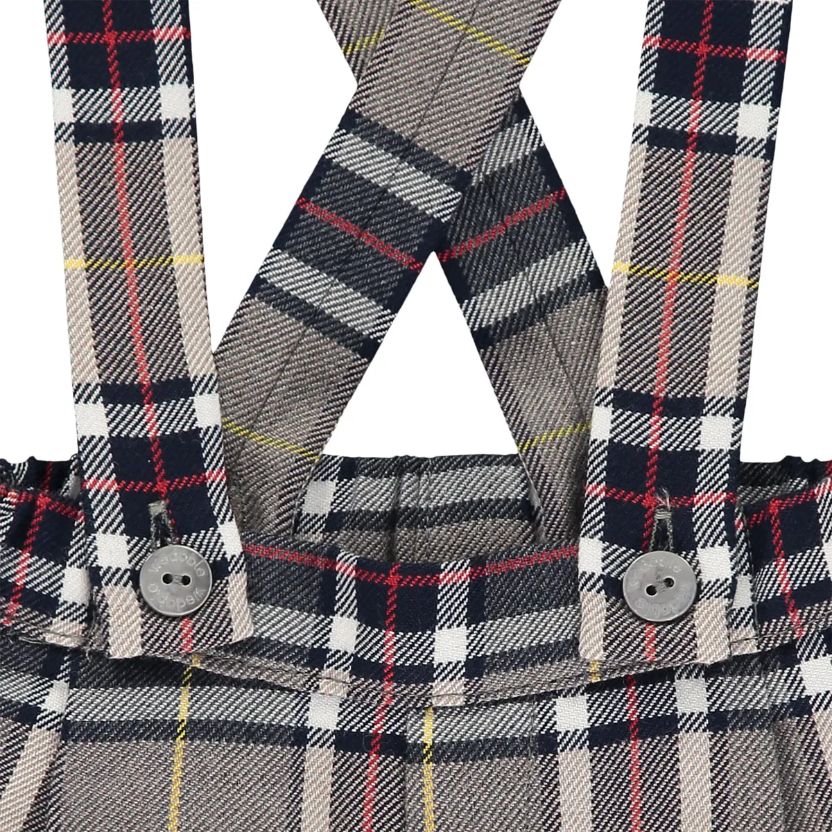 Baby Boy Grey & Blue Tartan Shorts and Jumper outfit Set