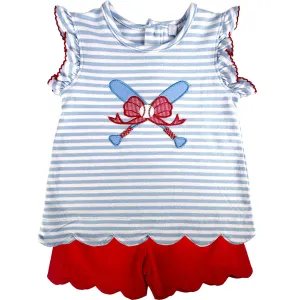 Baseball Girl's Shorts Set