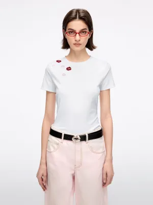 Beaded Printed T-Shirt