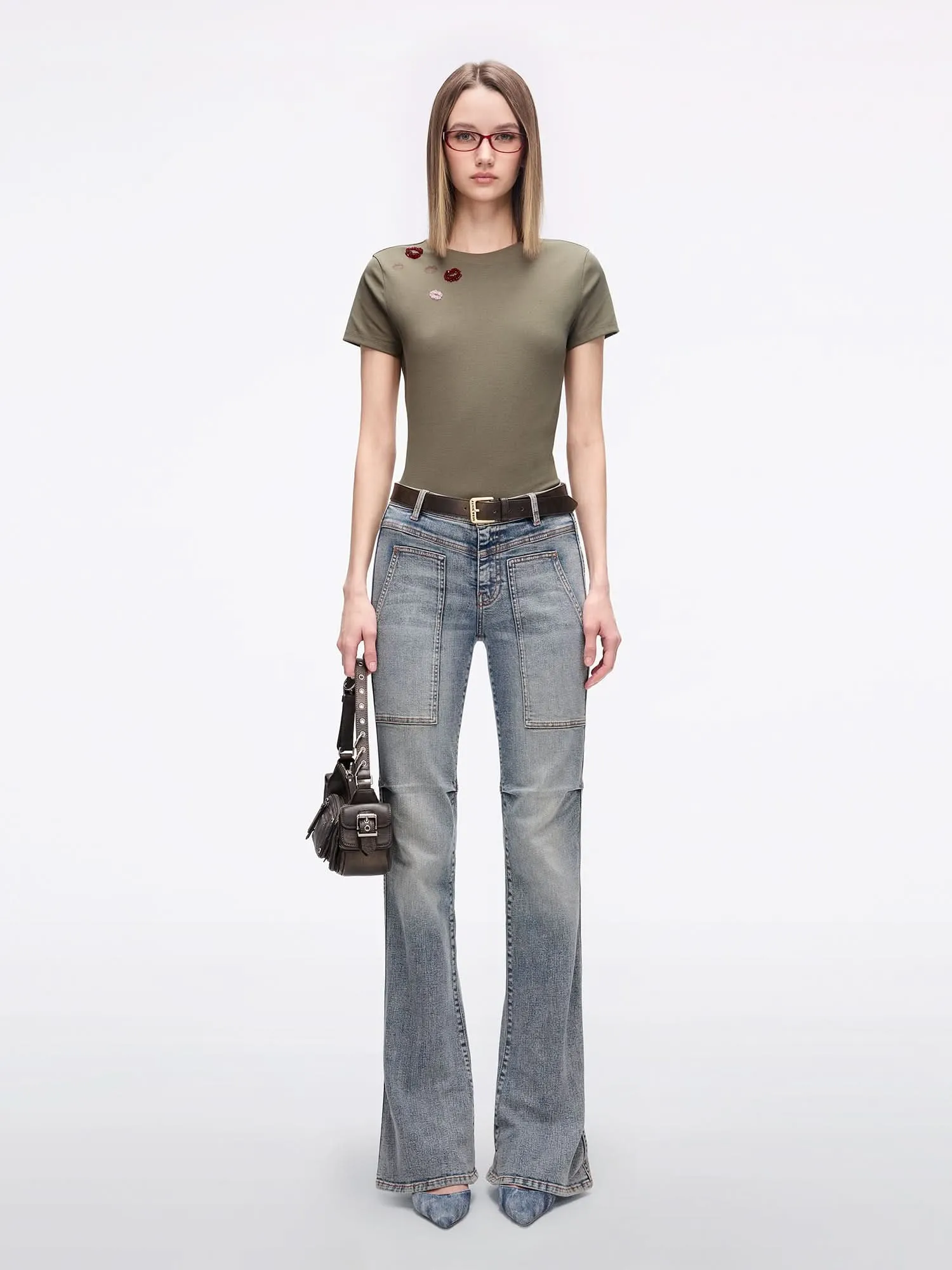 Beaded Printed T-Shirt
