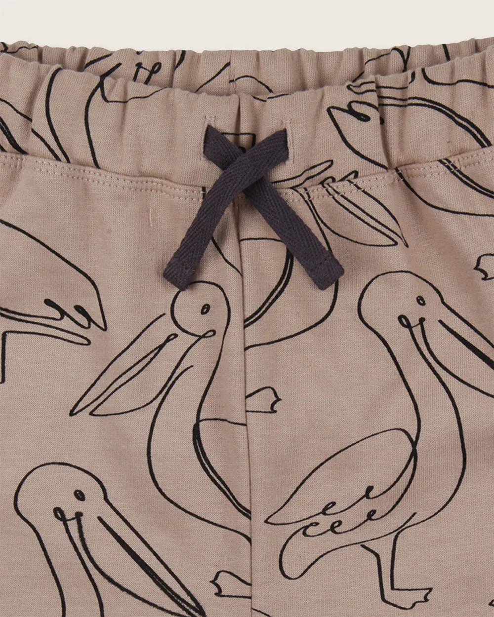 Beige Pelican Print Shorts