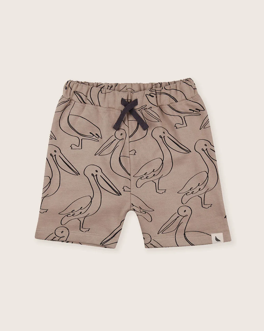 Beige Pelican Print Shorts