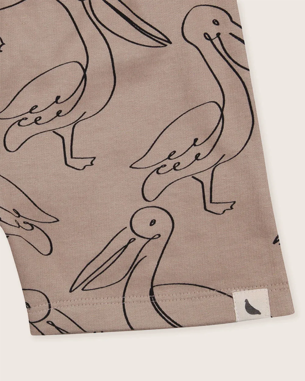 Beige Pelican Print Shorts