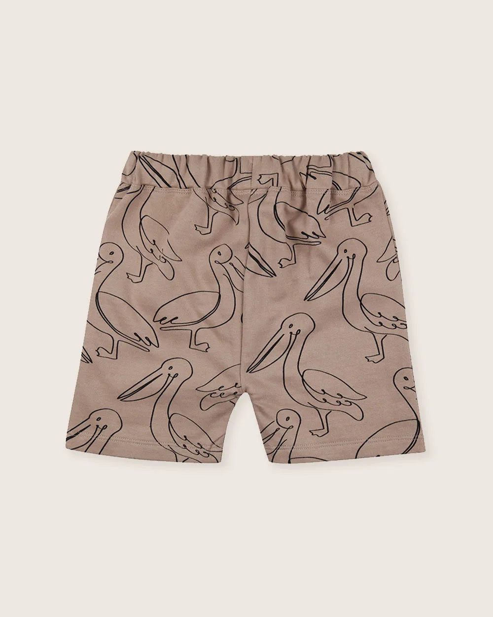 Beige Pelican Print Shorts