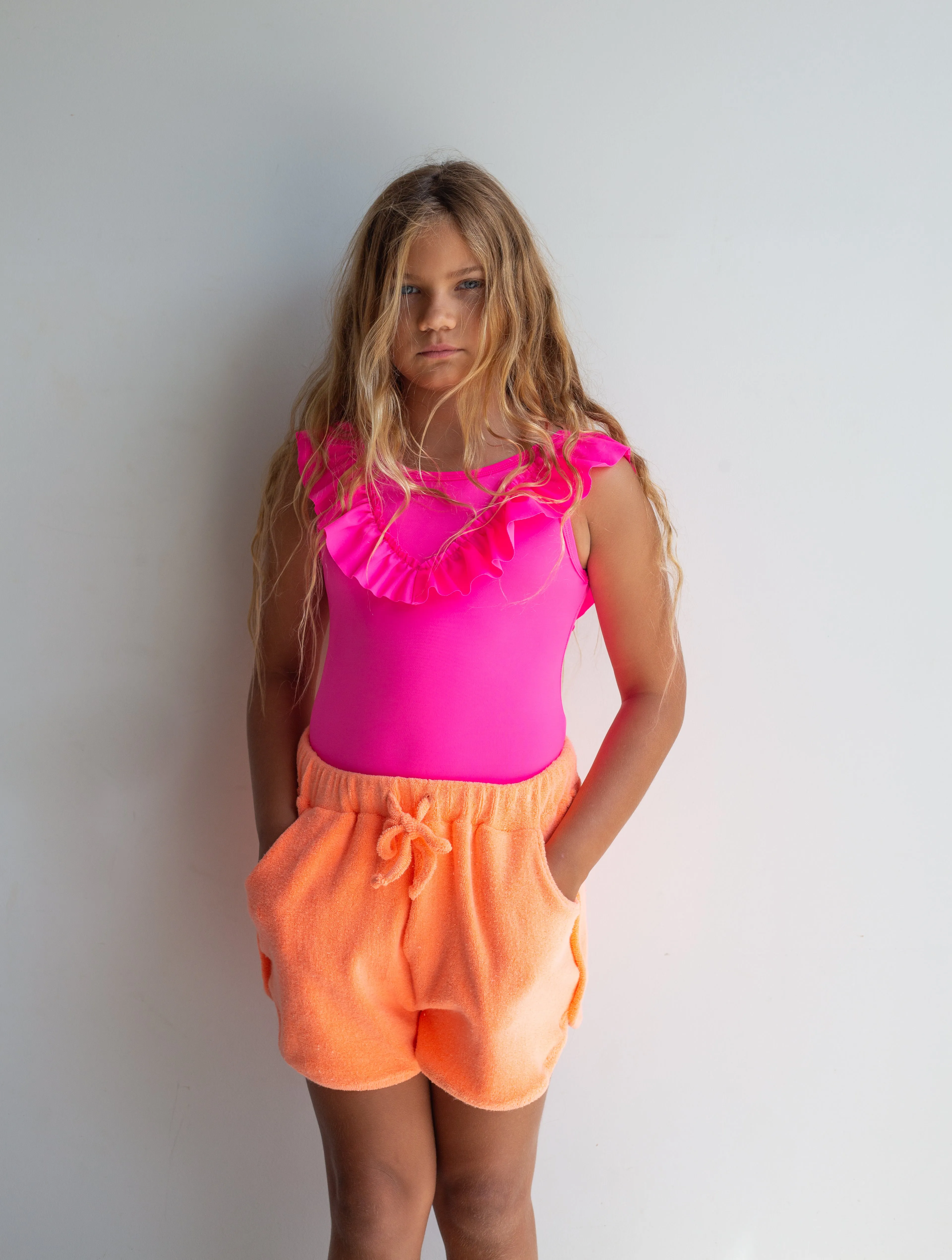 BELLA & LACE CALLIE TERRY SHORTS NEON ORANGE