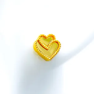 Bespoke Twin Heart 21k Gold Earrings