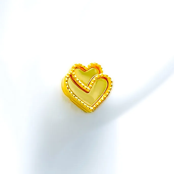 Bespoke Twin Heart 21k Gold Earrings