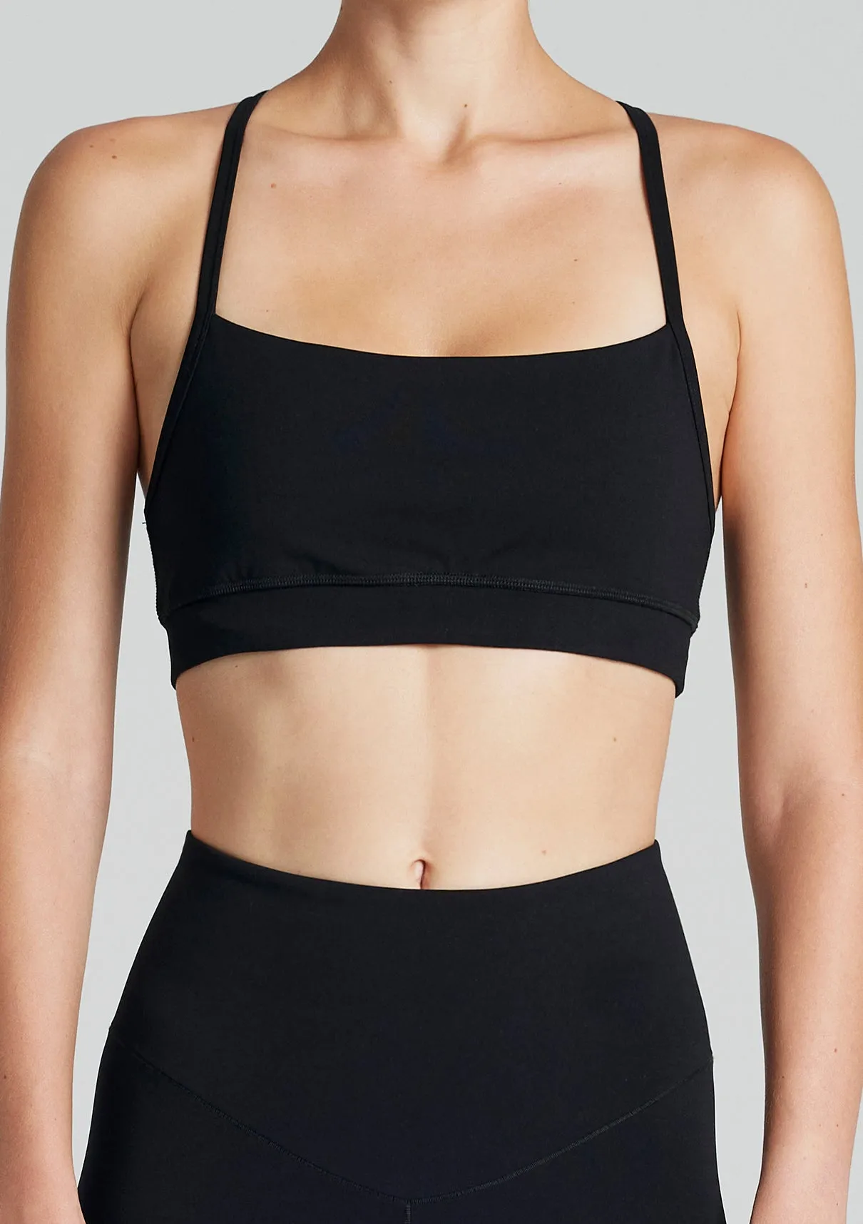 Black Active Thin Strap Tank Top