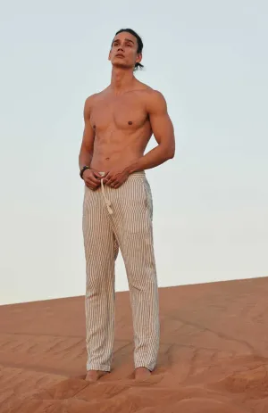 Black & White stripes Pants | Cotton Linen Blend