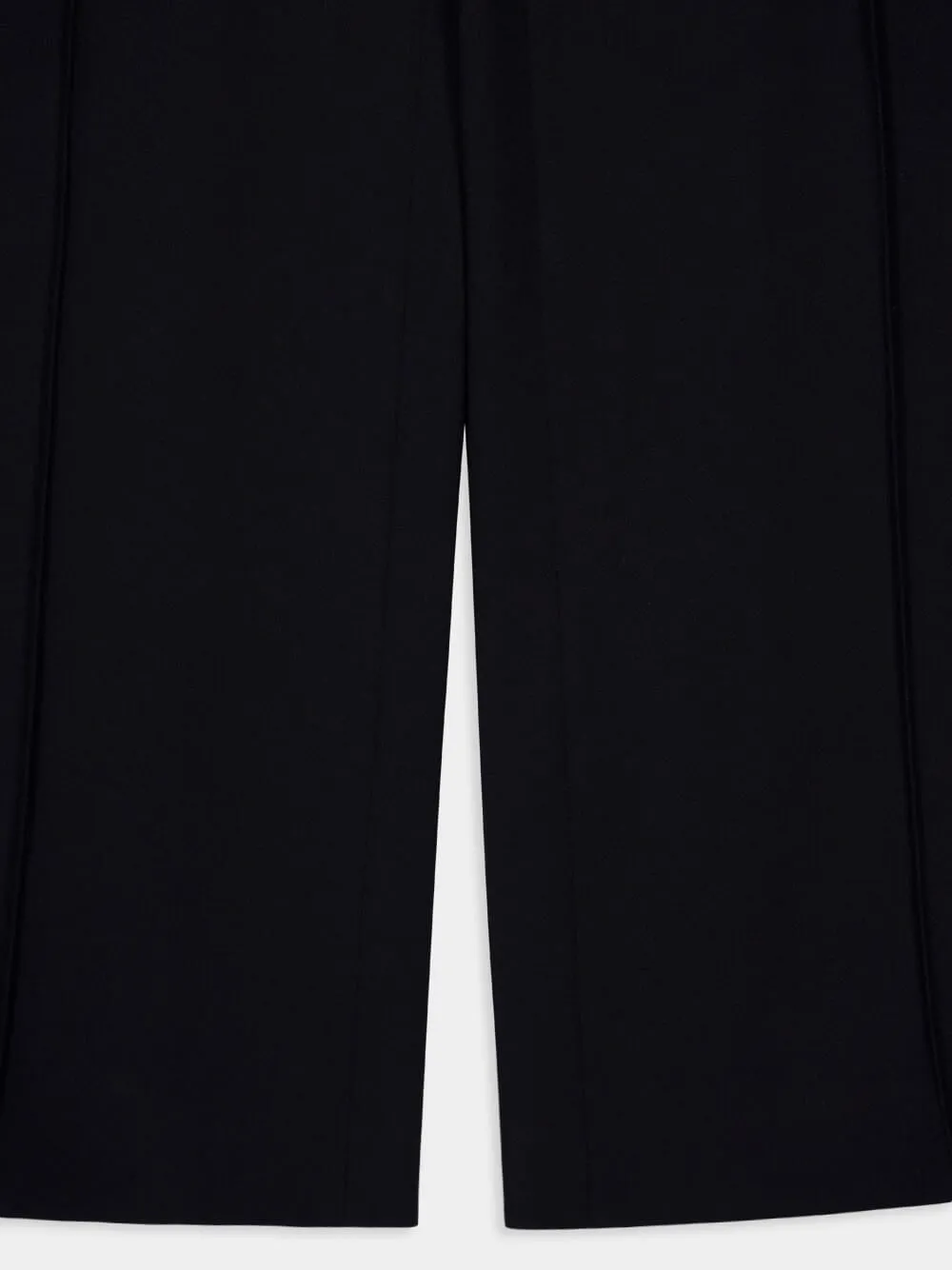 Black High-Waisted Satin Tailored Pants