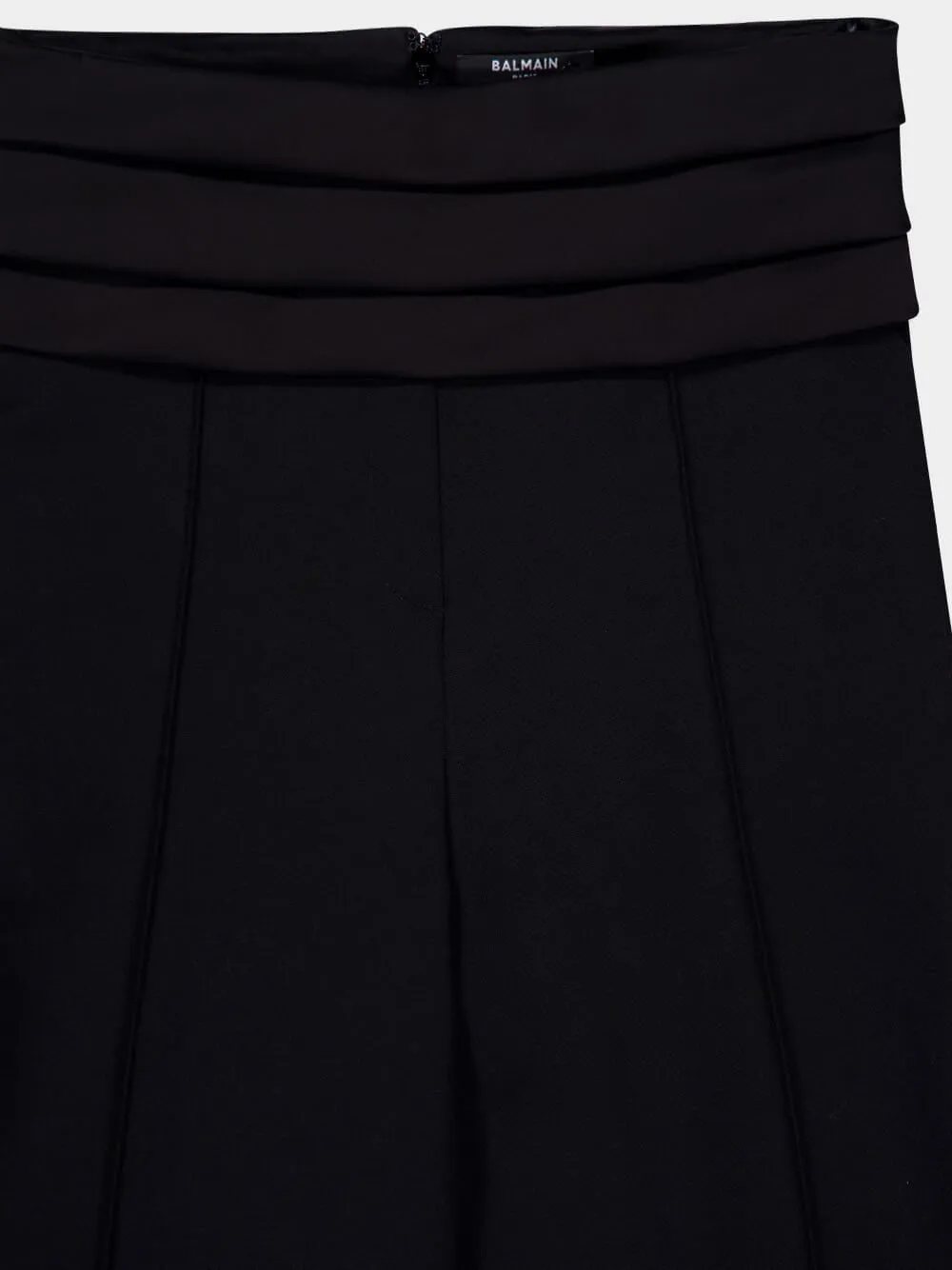 Black High-Waisted Satin Tailored Pants