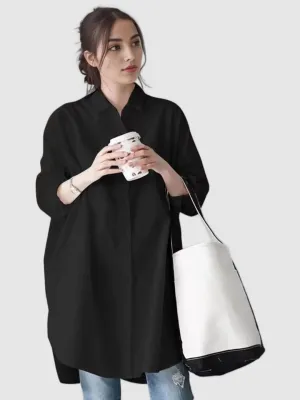 Black Longline Oversized Shirt