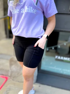 Black Pocket Biker Shorts