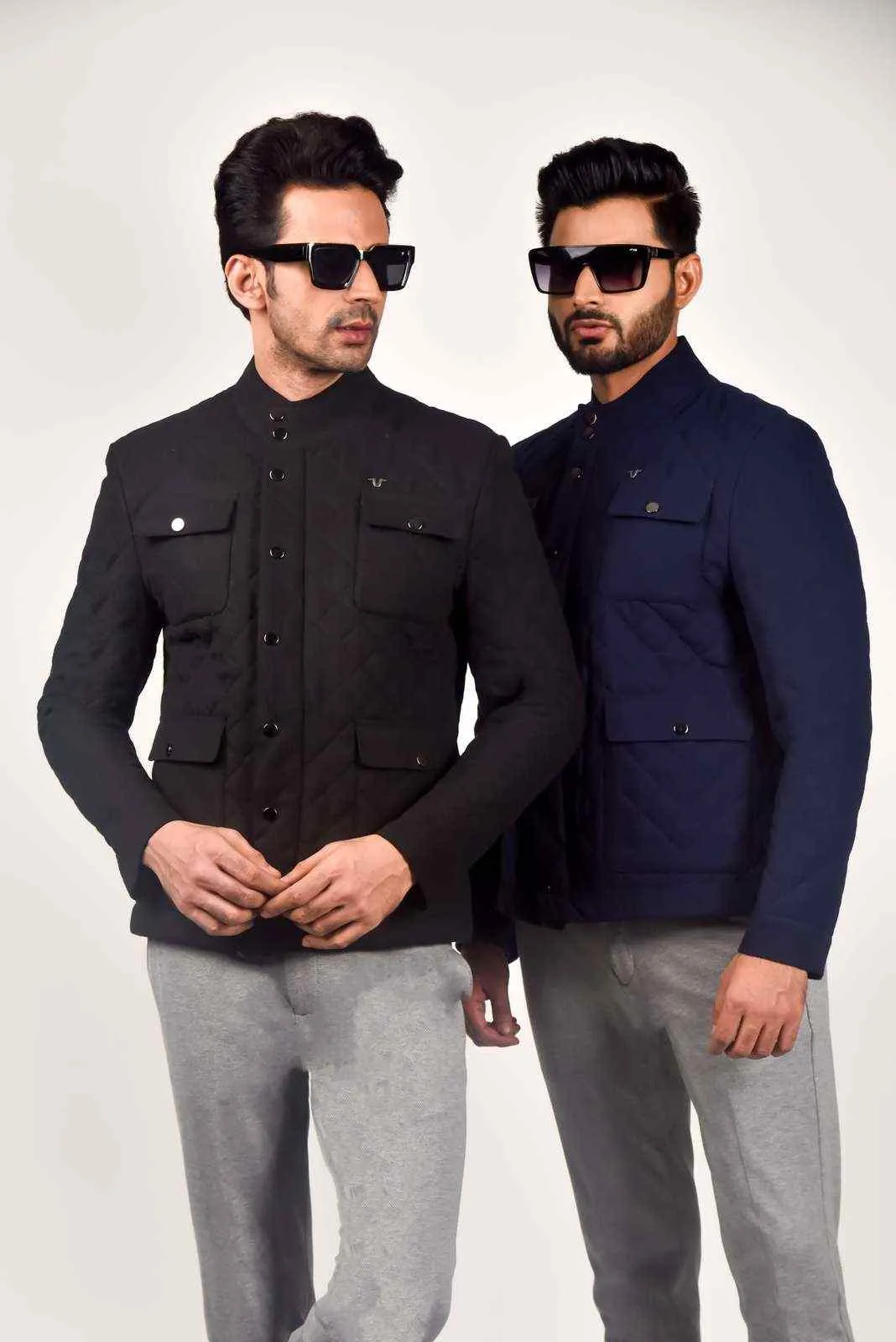 Black Quilted Zipper Jacket