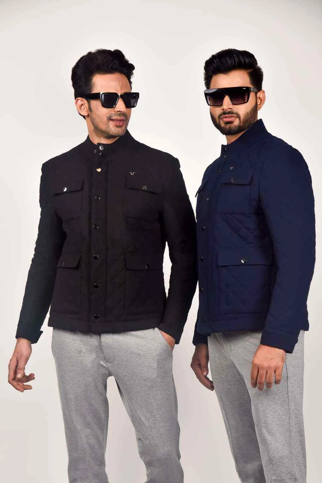 Black Quilted Zipper Jacket
