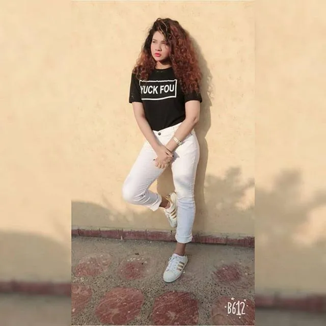Black Yuck Fou Cotton Printed T-Shirt For Women