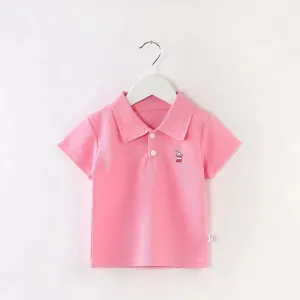 Boys Short-sleeved T-shirt Baby Polo Shirt Summer Coat Thin Section Children's Short-sleeved Lapel Baby Half-sleeved