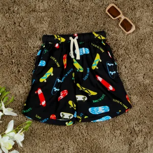 Boys Sports Printed Short Black