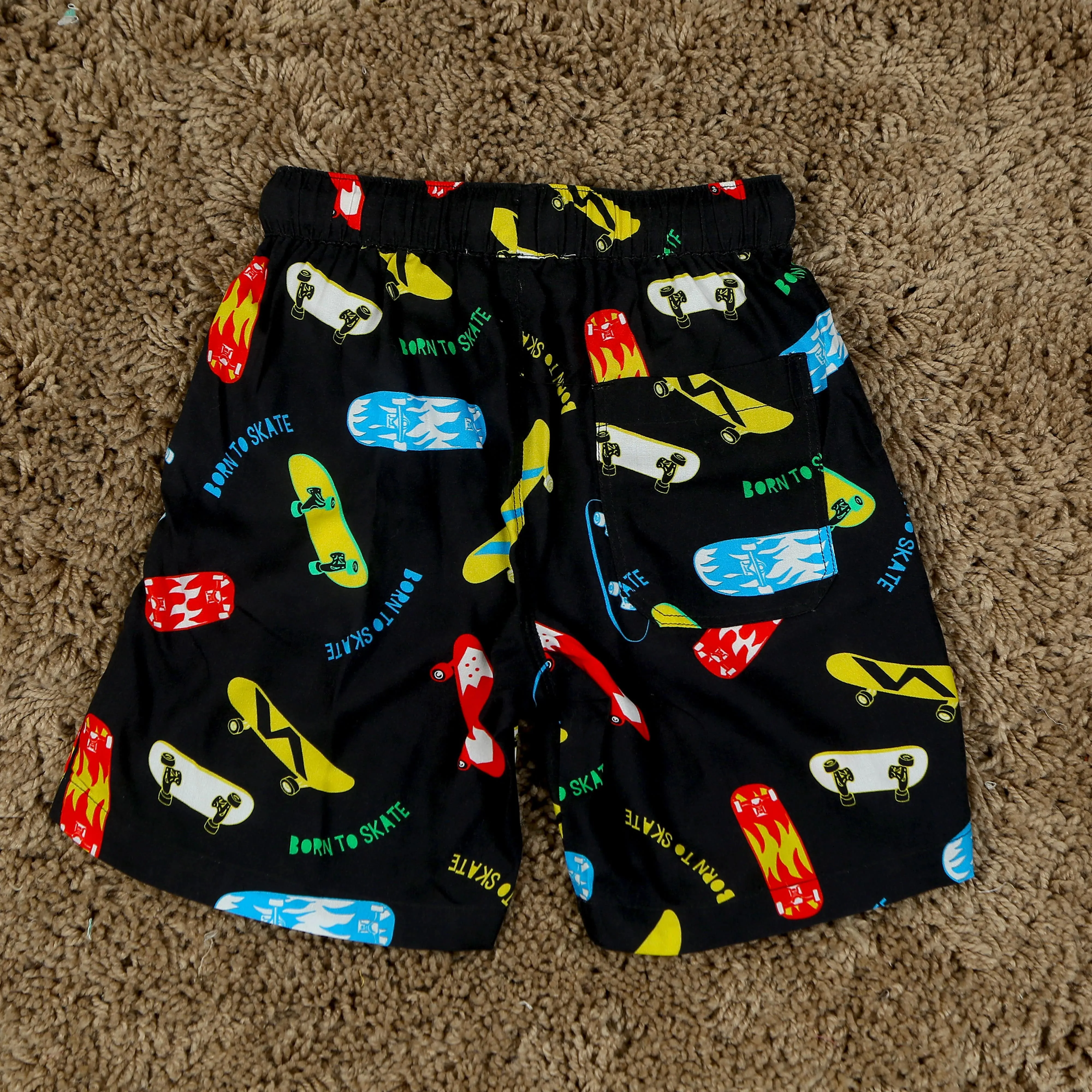 Boys Sports Printed Short Black