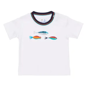 Boys White T-Shirt with Fishing Lures