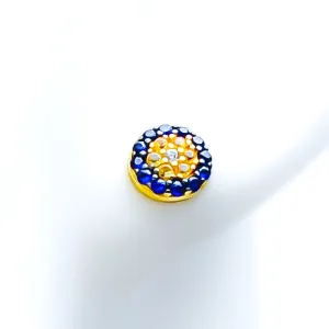 Bright Floral 21k Gold Stone Tops