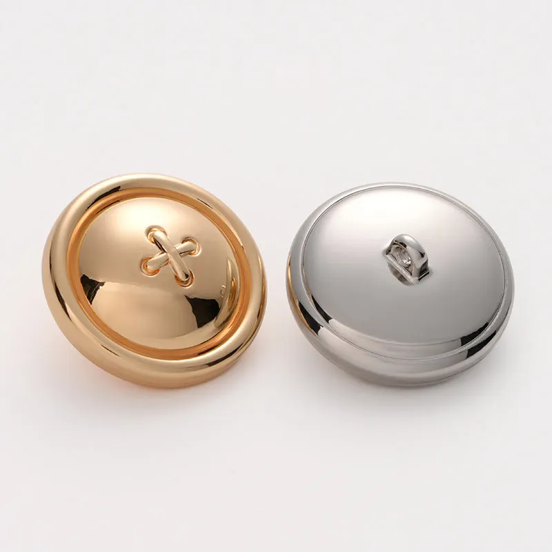 British Style Simple Back-Sealed Hollow Metal Button 5pcs